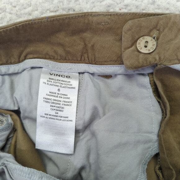 Vince Corduroy Chino Pants V442521496 Tan Beige Straight Leg Women's 6 Stretch - Picture 8 of 9